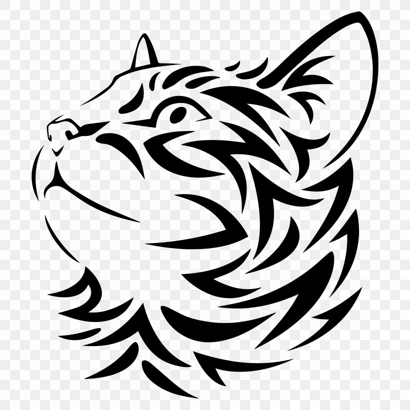 White Bengal Tiger Head Tiger Line Art, PNG, 6000x6000px, White, Bengal Tiger, Blackandwhite, Head, Line Art Download Free