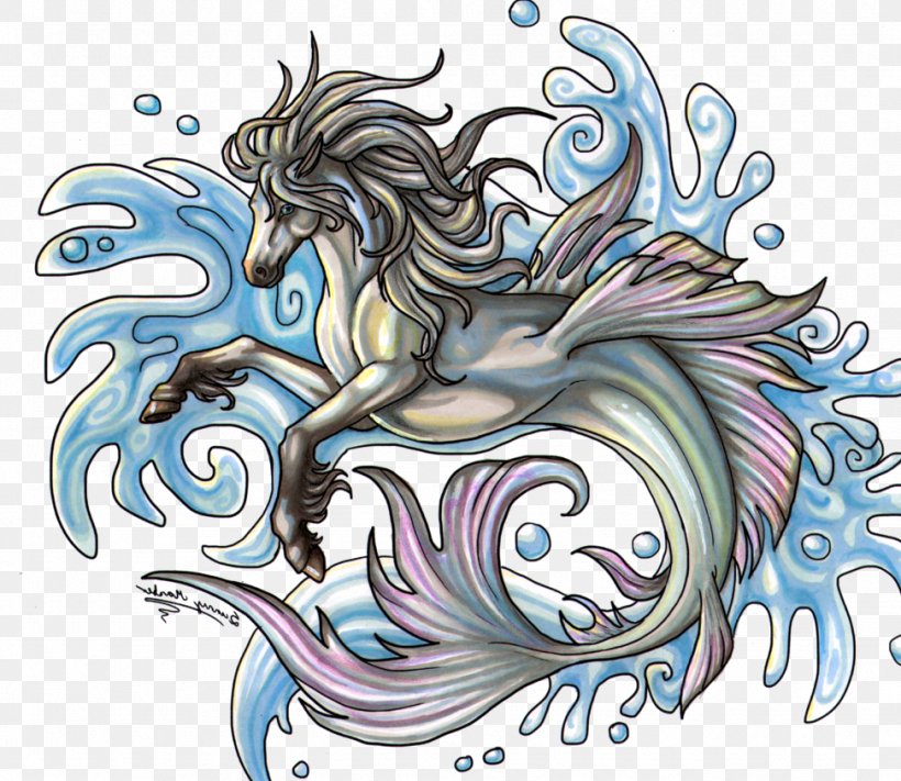 Hippocampus Legendary Creature Mythology Seahorse Pegasus, PNG, 973x844px, Hippocampus, Art, Dragon, Drawing, Fictional Character Download Free