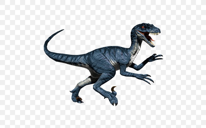 Velociraptor Primal Carnage: Extinction Tyrannosaurus Spinosaurus, PNG, 512x512px, Velociraptor, Animal Figure, Blue, Cretaceous, Dilophosaurus Download Free