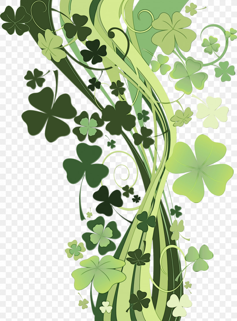 Leaf Green Plant Flower Tree, PNG, 1975x2672px, Watercolor, Clover, Flower, Green, Leaf Download Free