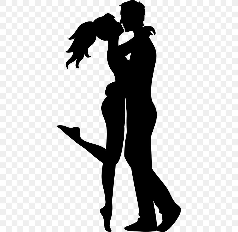 Silhouette Kiss, PNG, 429x800px, Silhouette, Arm, Art, Black, Black And White Download Free