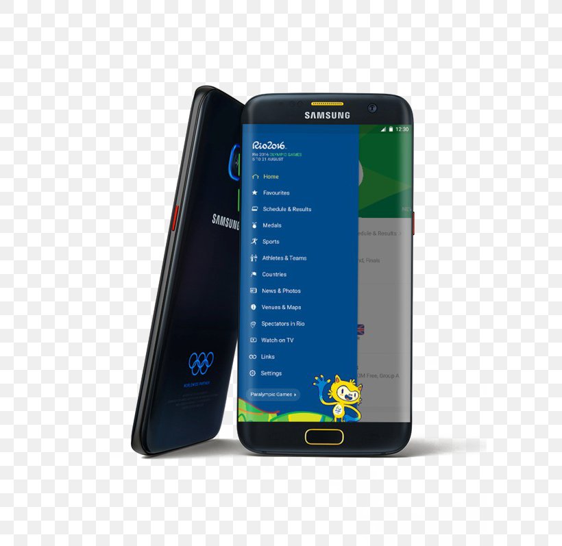 Samsung GALAXY S7 Edge 2016 Summer Olympics Samsung Electronics United States Olympic Committee, PNG, 600x797px, Samsung Galaxy S7 Edge, Brand, Cellular Network, Communication Device, Electric Blue Download Free