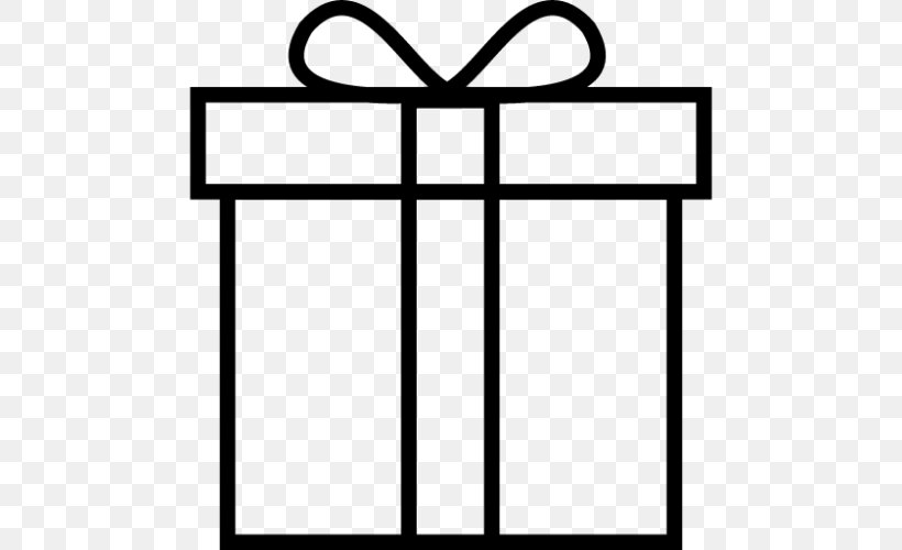 Gift Christmas Box, PNG, 500x500px, Gift, Area, Black, Black And White, Box Download Free