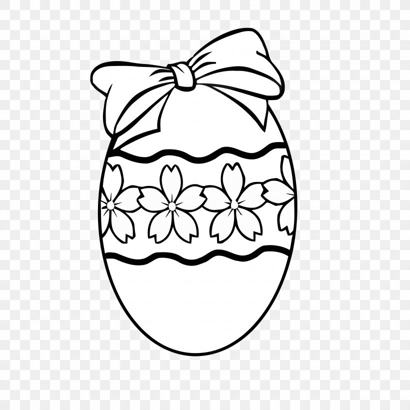 Easter Egg Egg Decorating Coloring Book, PNG, 3000x3000px, Easter Egg, Area, Artwork, Black, Black And White Download Free