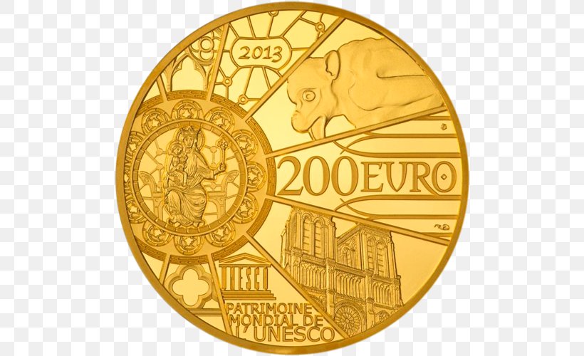 Notre-Dame De Paris Euro Coins Monnaie De Paris Gold, PNG, 500x500px, 2 Euro Coin, 200 Euro Note, Notredame De Paris, Cathedral, Coin Download Free