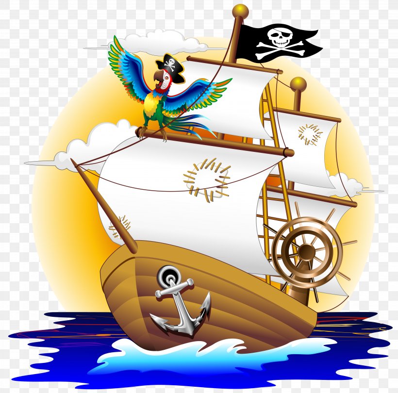 Cartoon Piracy, PNG, 4522x4470px, Cartoon, Anchor, Caravel, Illustrator, Mural Download Free