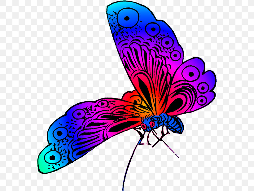 Feather, PNG, 581x617px, Butterfly, Electric Blue, Feather, Insect, Magenta Download Free