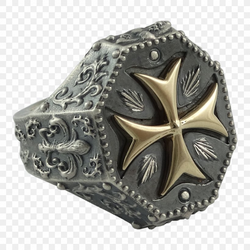 Silver Knights Templar Maltese Cross Ring, PNG, 1100x1100px, Silver, Colored Gold, Cross, Fleurdelis, Freemasonry Download Free
