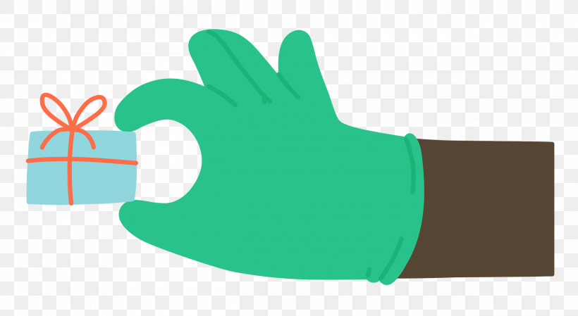 Hand Pinching Present Hand Gift, PNG, 2500x1371px, Hand, Geometry, Gift, Glove, Green Download Free