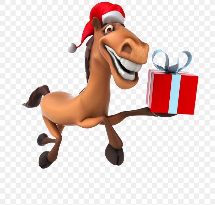 Horse New Year Santa Claus Christmas Clip Art, PNG, 1024x980px, Horse, Cartoon, Christmas, Christmas Card, Equestrianism Download Free