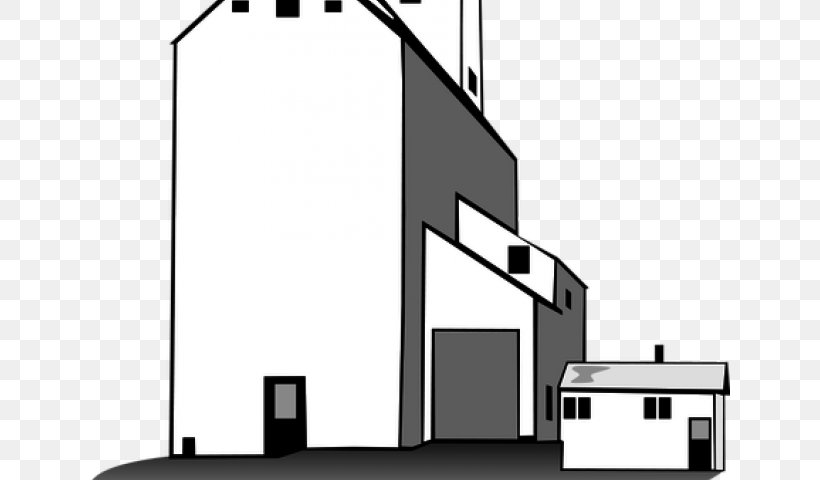 Silo Clip Art Vector Graphics Openclipart Grain Elevator, PNG, 640x480px, Silo, Agriculture, Architecture, Area, Black And White Download Free