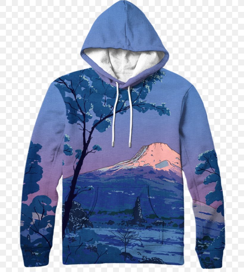 Hoodie Sweater Zipper Clothing Mount Fuji, PNG, 700x915px, Hoodie, All Over Print, Bluza, Clothing, Electric Blue Download Free