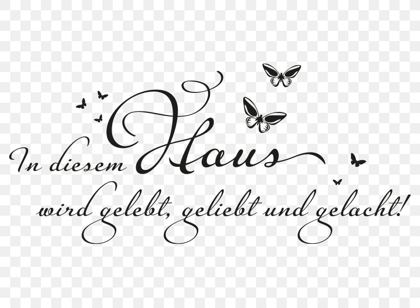 Wall Decal Furniture Hausflur Bedroom House, PNG, 800x600px, Wall Decal, Bedroom, Black And White, Brand, Calligraphy Download Free