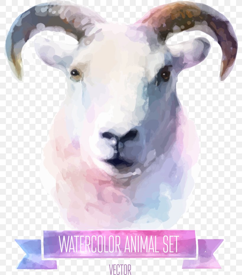 Watercolor Painting Cuteness Illustration, PNG, 793x932px, Watercolor Painting, Cow Goat Family, Cuteness, Drawing, Goat Antelope Download Free