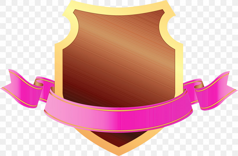 Pink Shield Magenta, PNG, 3000x1973px, Emblem Ribbon, Magenta, Paint, Pink, Shield Download Free