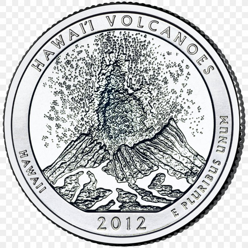 Search & Save: National Park Quarters Hawaii Volcanoes National Park United States Mint, PNG, 1104x1104px, Quarter, Black And White, Coin, Coin Set, Currency Download Free