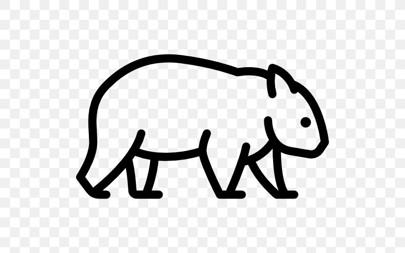Wombat Animal Clip Art, PNG, 512x512px, Wombat, Animal, Area, Black, Black And White Download Free