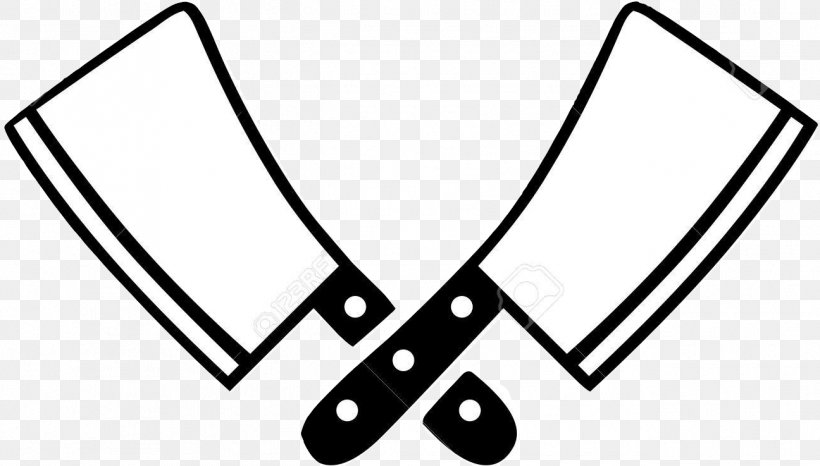 Butcher Knife Cleaver Vector Graphics, PNG, 1296x737px, Knife, Area, Black, Black And White, Butcher Download Free