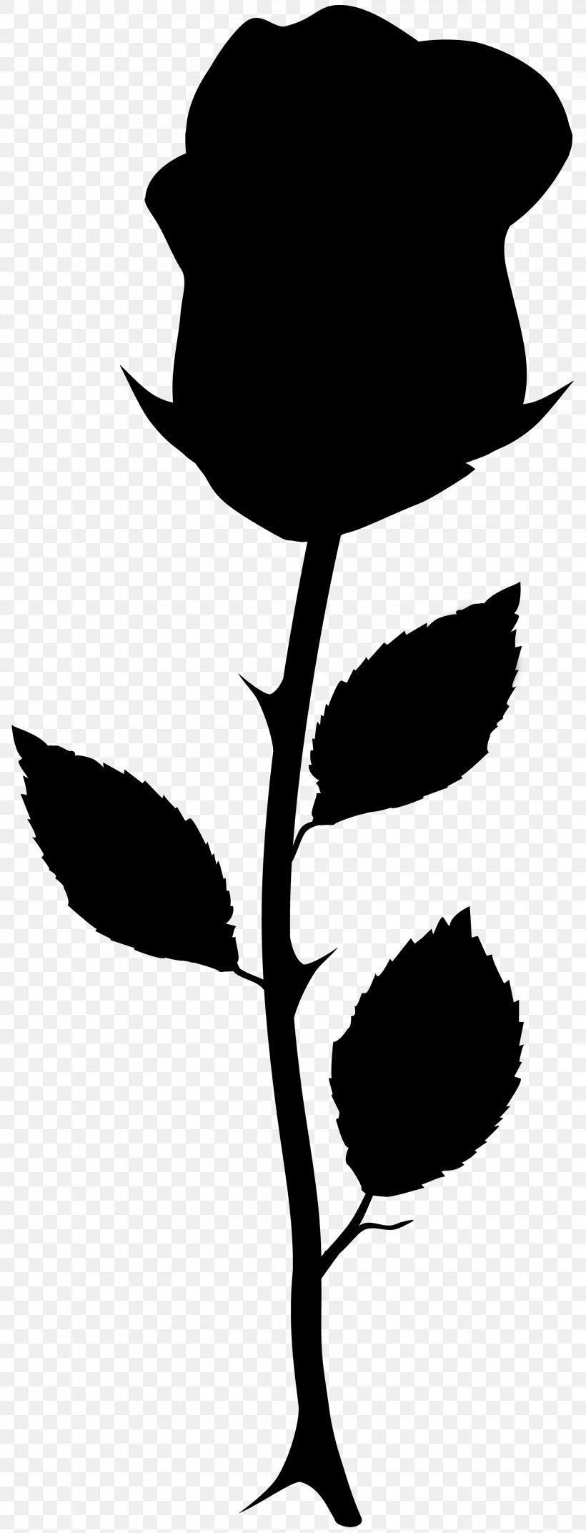 Clip Art Flower Plant Stem Leaf Silhouette, PNG, 3057x8000px, Flower, Blackandwhite, Botany, Flowering Plant, Leaf Download Free