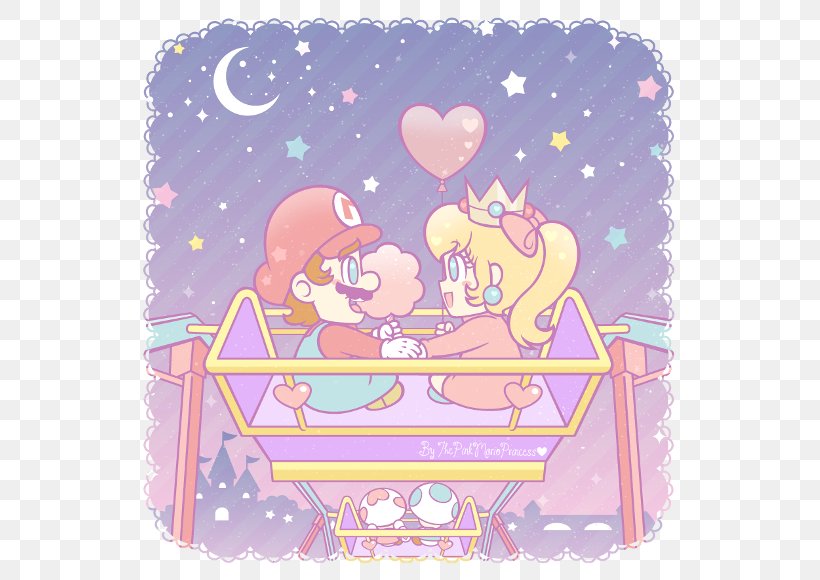 Princess Peach Super Mario Odyssey Super Mario Galaxy Mario Bros. Video Game, PNG, 573x580px, Watercolor, Cartoon, Flower, Frame, Heart Download Free