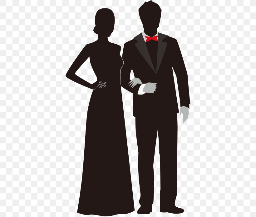 Prom Silhouette Clip Art, PNG, 400x696px, Prom, Dance Party, Dress, Fashion Design, Formal Wear Download Free