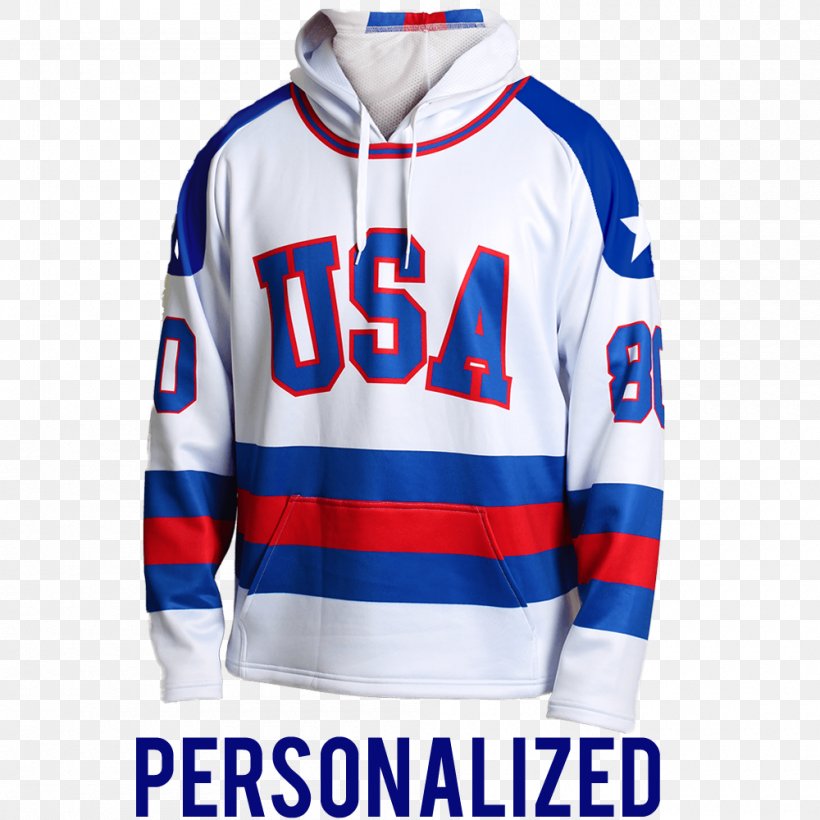 Miracle On Ice United States National Men's Hockey Team Hoodie 1980 Winter Olympics National Hockey League, PNG, 1000x1000px, Miracle On Ice, Blue, Bluza, Brand, Clothing Download Free