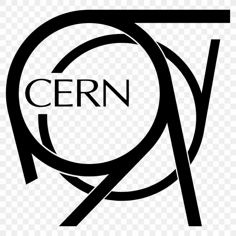 CERN Logo Particle Physics Organization, PNG, 1200x1200px, Cern, Area, Black And White, Brand, Hadron Collider Download Free