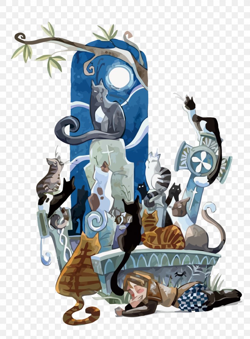 Grave Headstone Illustration, PNG, 1108x1500px, Grave, Art, Cartoon, Cat, Cemetery Download Free