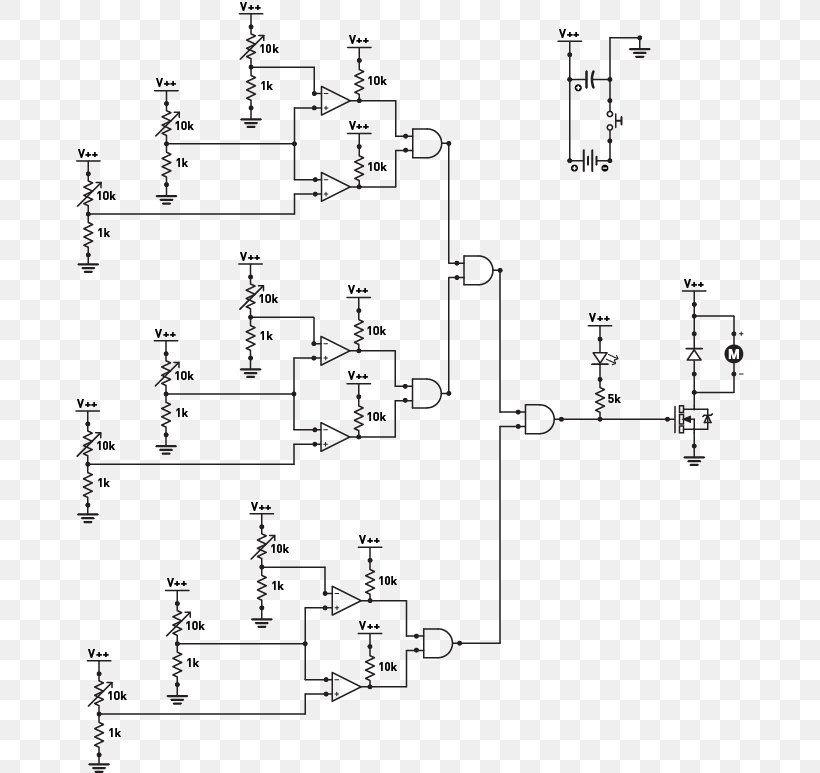 Wiring Diagram Electronic Circuit Comparator Electronics, PNG, 669x773px, Diagram, And Gate, Black And White, Circuit Component, Circuit Diagram Download Free