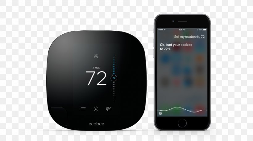 Smartphone Thermostat Feature Phone Nest Labs Wi-Fi, PNG, 1000x560px, Smartphone, Brand, Communication Device, Ecobee, Electronic Device Download Free