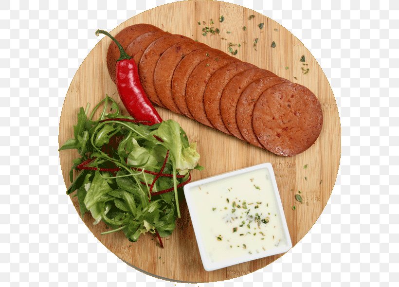 Vegetarian Cuisine Liverwurst Tapas Chorizo Knackwurst, PNG, 582x590px, Vegetarian Cuisine, Bockwurst, Bologna Sausage, Boudin, Bresaola Download Free