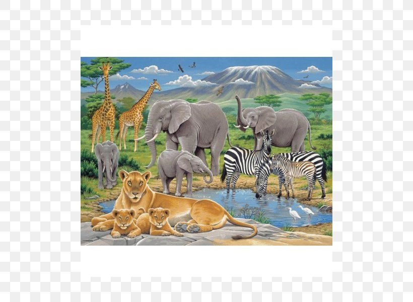 Jigsaw Puzzles Ravensburger African Elephant, PNG, 800x600px, Jigsaw Puzzles, Africa, African Elephant, Child, Ecosystem Download Free