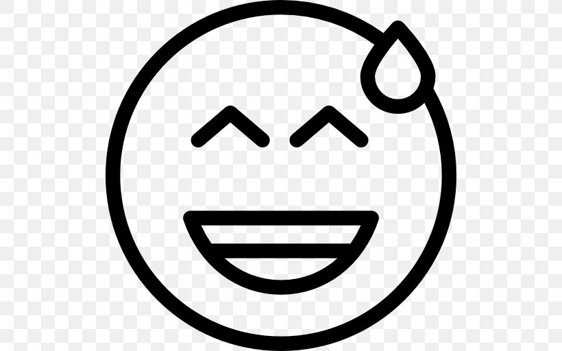 Emoticon Smiley, PNG, 512x512px, Emoticon, Area, Black And White, Line Art, Smile Download Free