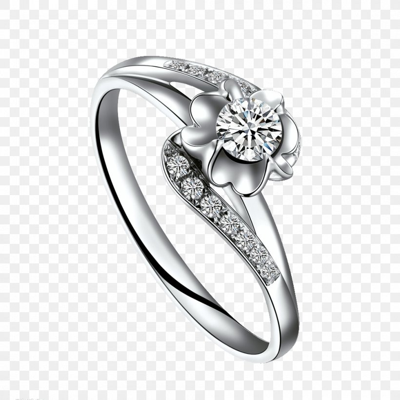 Ring Diamond Jewellery Silver, PNG, 1000x1000px, Ring, Black And White, Body Jewelry, Designer, Diamond Download Free
