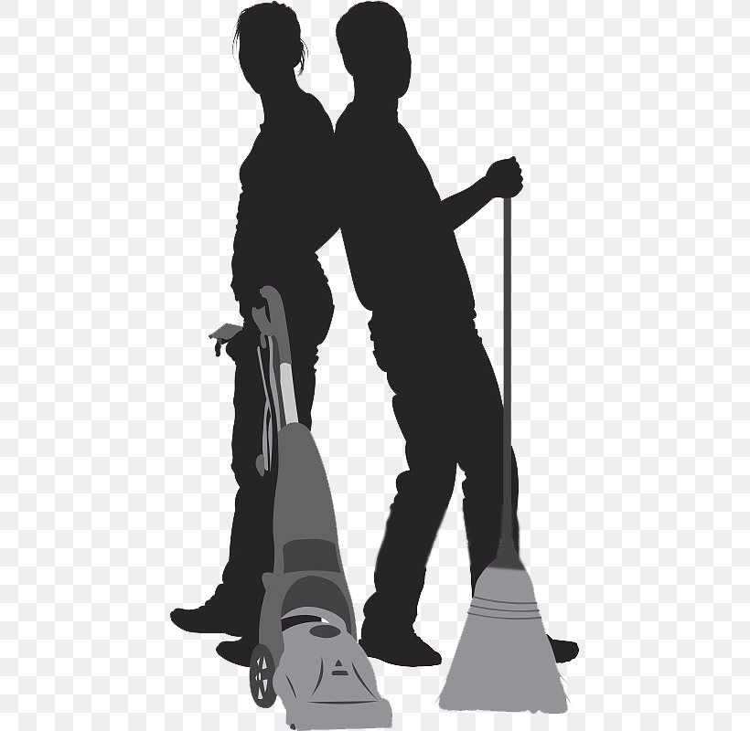 Silhouette Vacuum Cleaner Cleaning, PNG, 448x800px, Silhouette, Black And White, Broom, Cleaner, Cleaning Download Free