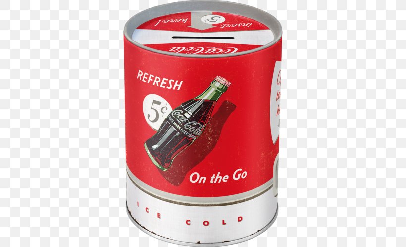 Coca-Cola Fizzy Drinks Pepsi Piggy Bank, PNG, 500x500px, Cocacola, Aluminum Can, Bottle, Carbonated Soft Drinks, Cola Download Free