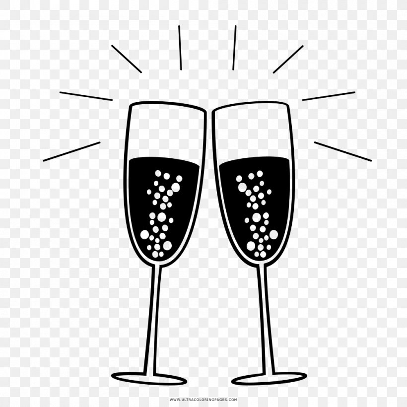 Wine Glass Champagne Glass Cocktail Drawing, PNG, 1000x1000px, Wine Glass, Black And White, Champagne, Champagne Glass, Champagne Stemware Download Free