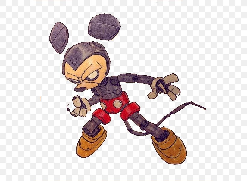 Mickey Mouse Illustrator Drawing Robot Character, PNG, 598x601px ...