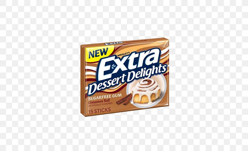 Cinnamon Roll Chewing Gum Extra Wrigley Company Flavor, PNG, 500x500px, Cinnamon Roll, Chewing Gum, Dessert, Extra, Flavor Download Free