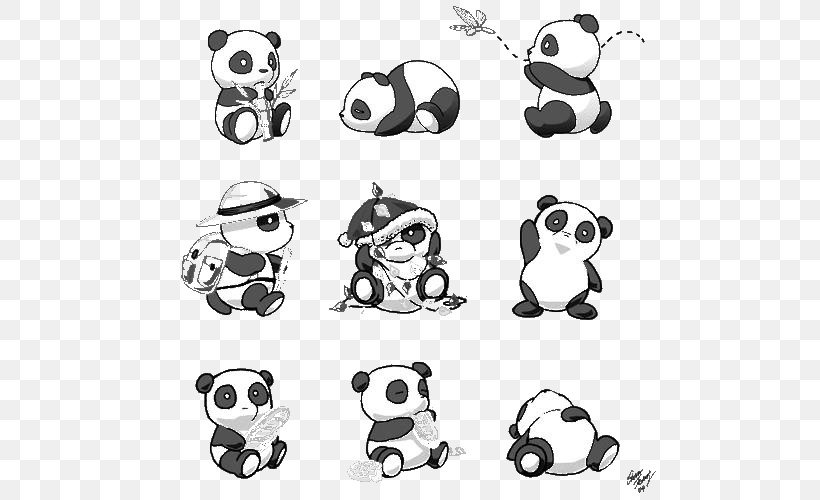 Giant Panda Bear Red Panda Clip Art, PNG, 500x500px, Watercolor, Cartoon, Flower, Frame, Heart Download Free