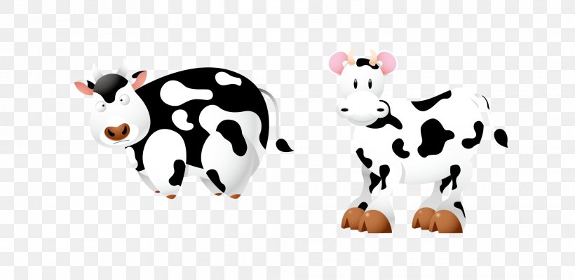 Dairy Cattle Euclidean Vector, PNG, 2025x988px, Cattle, Carnivoran, Cartoon, Cattle Like Mammal, Dairy Cattle Download Free