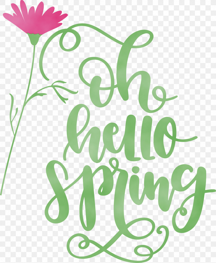 Logo Watercolor Painting Calligraphy Text, PNG, 2455x3000px, Hello Spring, Calligraphy, Logo, Paint, Painting Download Free