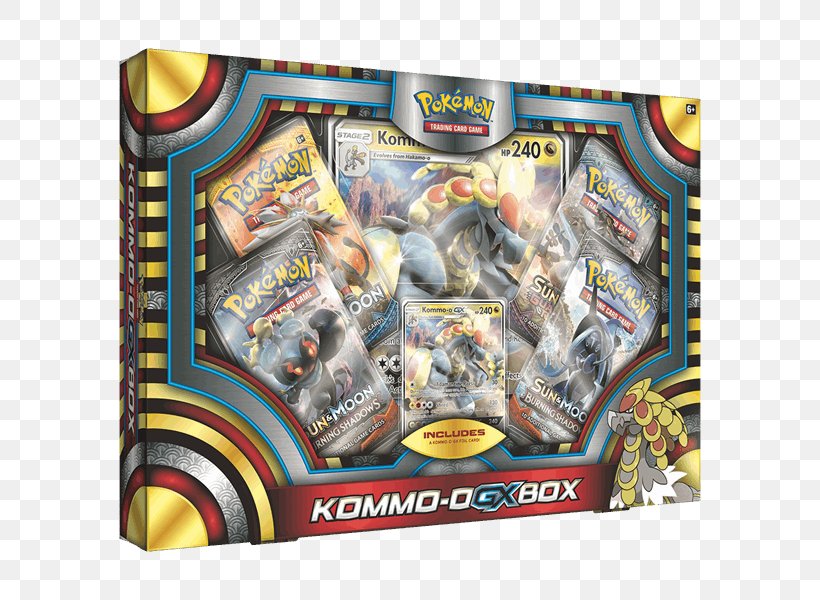 Pokemon Kommo-O GX Box Collectible Card Game Pokemon Kommo-O Gx Set Pokemon Kommo-O-GX Box Trading Cards, PNG, 600x600px, Collectible Card Game, Action Figure, Card Game, Game, Incineroar Download Free