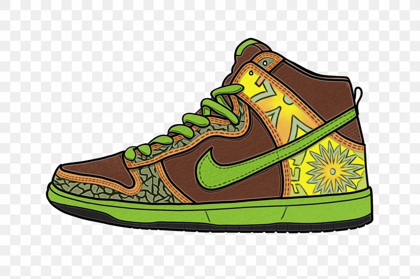 Shoe Footwear Sneakers Green Outdoor Shoe, PNG, 2200x1467px, Watercolor, Athletic Shoe, Basketball Shoe, Footwear, Green Download Free