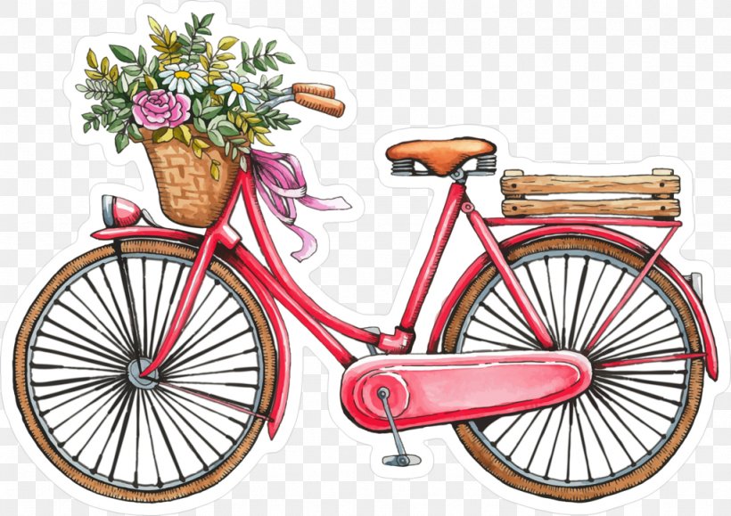 Design Magazine Watercolor Painting Illustration Drawing, PNG, 1024x724px, Magazine, Art, Bicycle, Bicycle Accessory, Bicycle Basket Download Free