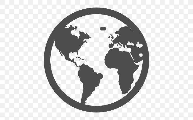 Globe World Map Vector Graphics, PNG, 512x512px, Globe, Black And White, Brand, Cartography, Drawing Download Free