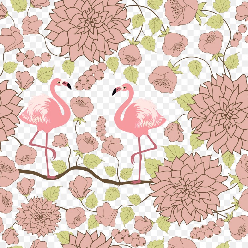 Greater Flamingo Pink Motif, PNG, 2480x2480px, Greater Flamingo, Area, Blue, Drawing, Flamingos Download Free