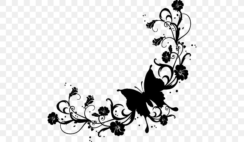 Butterfly Clip Art, PNG, 500x480px, Butterfly, Art, Artwork, Black, Black And White Download Free