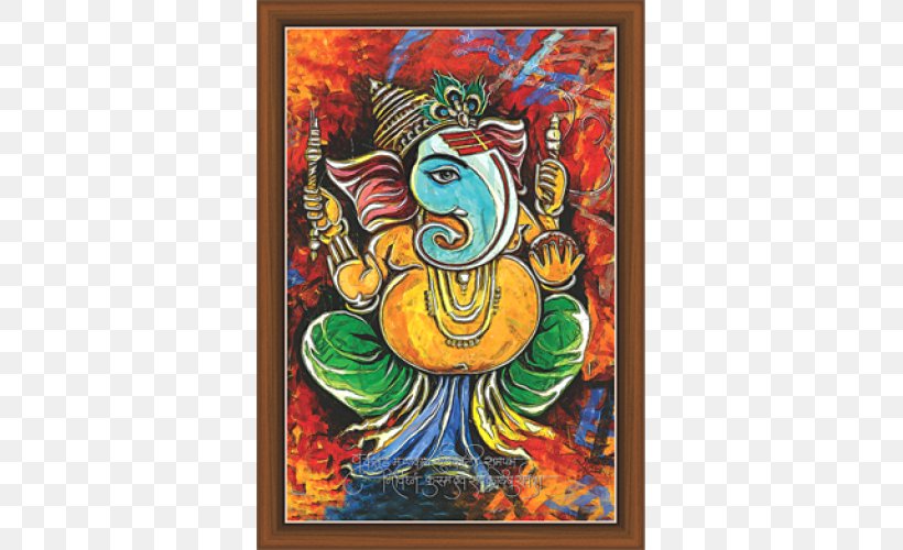 Ganesha Ganesh Chaturthi Hinduism God Deity, PNG, 500x500px, Ganesha, Acrylic Paint, Art, Artwork, Chaturthi Download Free