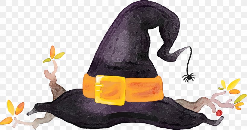 Witch Hat Animal Figure Plant, PNG, 3764x1992px, Watercolor, Animal Figure, Paint, Plant, Wet Ink Download Free